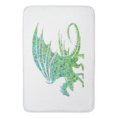 Amazing Green Mosaic Dragon Badmat (Voorkant Verticaal)