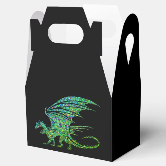 Amazing Green Mosaic Dragon Bedankdoosjes (Geopend)