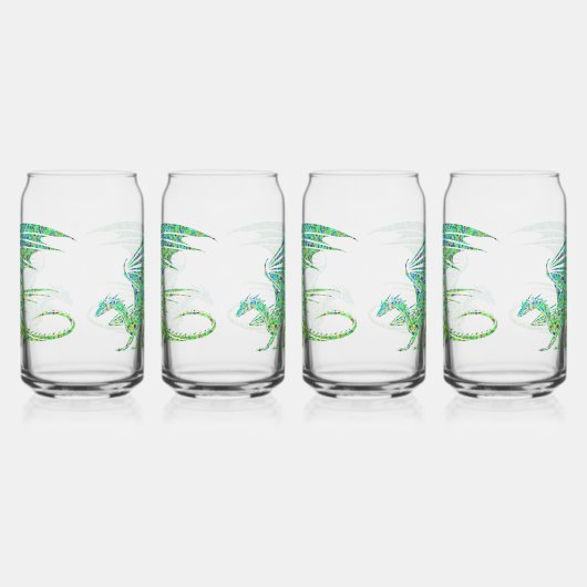 Amazing Green Mosaic Dragon  Blikvorm Glas (Rechts)