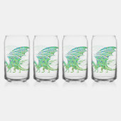 Amazing Green Mosaic Dragon  Blikvorm Glas (Voorkant)