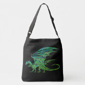 Amazing Green Mosaic Dragon Crossbody Tas (Achterkant)