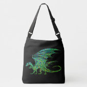 Amazing Green Mosaic Dragon Crossbody Tas (Voorkant)