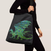 Amazing Green Mosaic Dragon Crossbody Tas (Dichtbij)