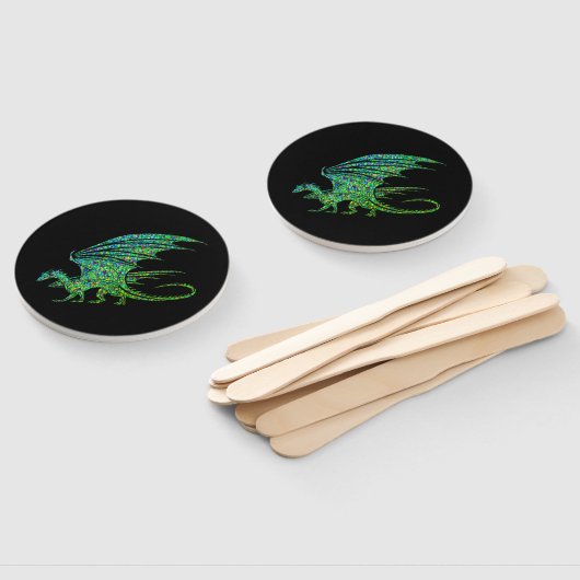 Amazing Green Mosaic Dragon Handwaaier (Niet-gemonteerd)