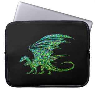 Amazing Green Mosaic Dragon Laptop Sleeve