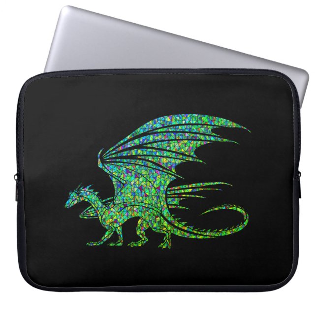 Amazing Green Mosaic Dragon Laptop Sleeve (Voorkant)