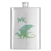 Amazing Green Mosaic Dragon Monogram  Flacon (Voorkant)