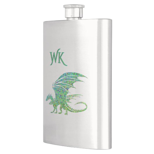 Amazing Green Mosaic Dragon Monogram Flacon (Links)