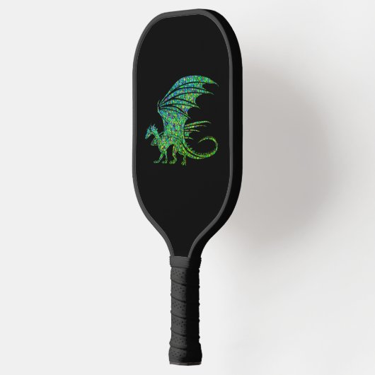 Amazing Green Mosaic Dragon Pickleball Paddle (Links)
