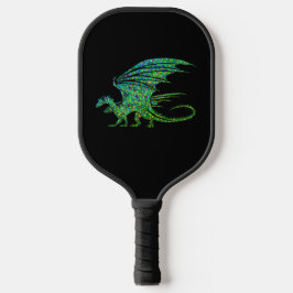 Amazing Green Mosaic Dragon Pickleball Paddle