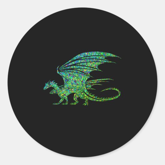 Amazing Green Mosaic Dragon Ronde Sticker (Voorkant)