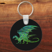 Amazing Green Mosaic Dragon Sleutelhanger (Voorkant)