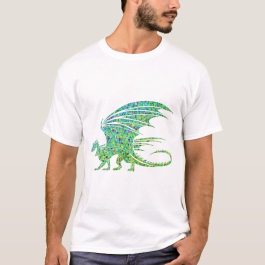 Amazing Green Mosaic Dragon T-shirt (Voorkant)