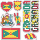 Amazing Grenada Shapes National Symbols Sticker (Voorkant)