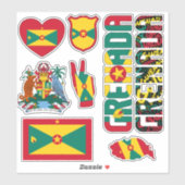 Amazing Grenada Shapes National Symbols Sticker (Vel)