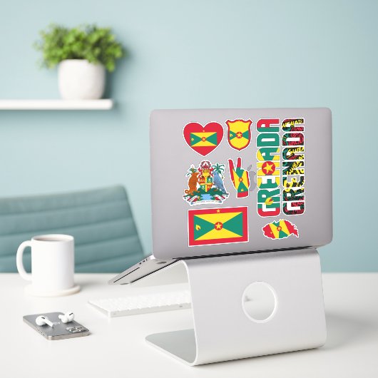 Amazing Grenada Shapes National Symbols Sticker (Laptop op bureau)