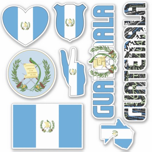 Amazing Guatemala Shapes National Symbols Sticker (Voorkant)