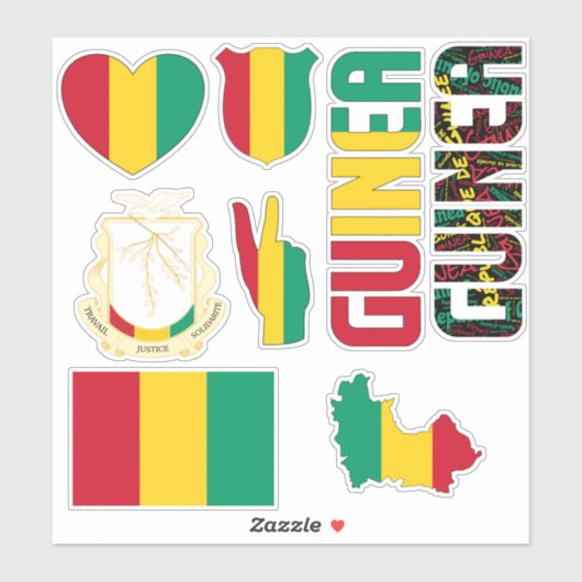 Amazing Guinea Shapes National Symbols Sticker (Vel)