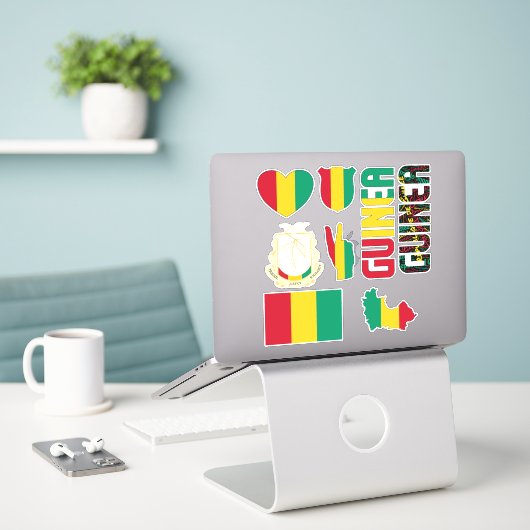 Amazing Guinea Shapes National Symbols Sticker (Laptop op bureau)