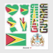 Amazing Guyana Shapes National Symbols Sticker (Vel)