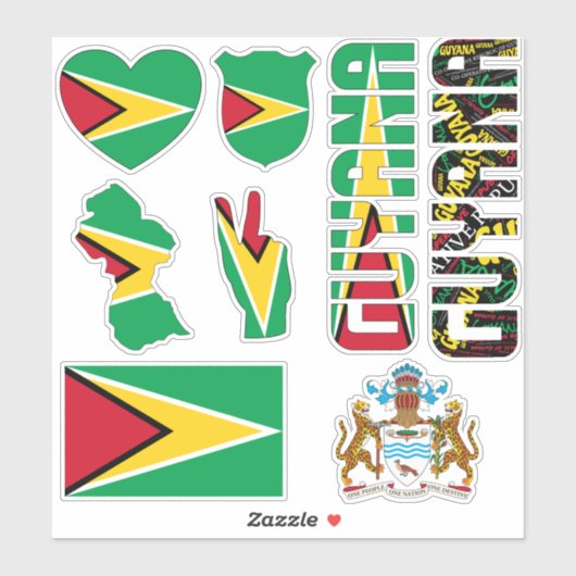 Amazing Guyana Shapes National Symbols Sticker (Vel)