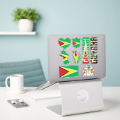 Amazing Guyana Shapes National Symbols Sticker (Laptop op bureau)