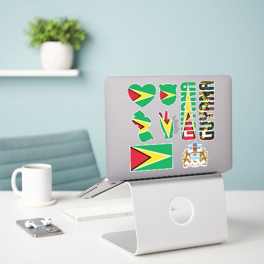 Amazing Guyana Shapes National Symbols Sticker (Laptop op bureau)