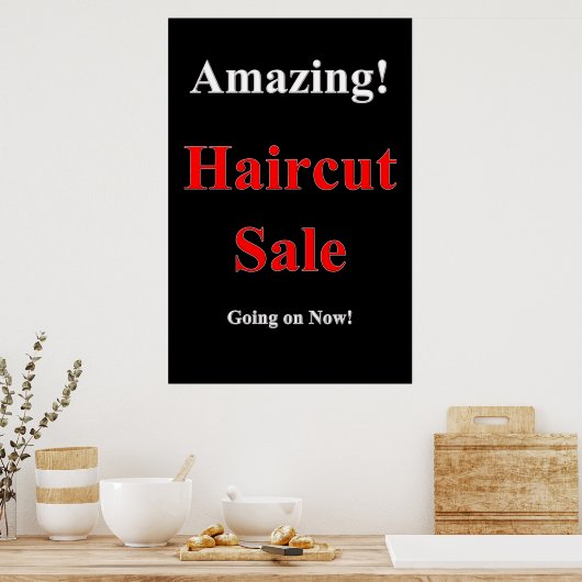 Amazing Haircut Sale Beauty Salon Poster (Keuken)