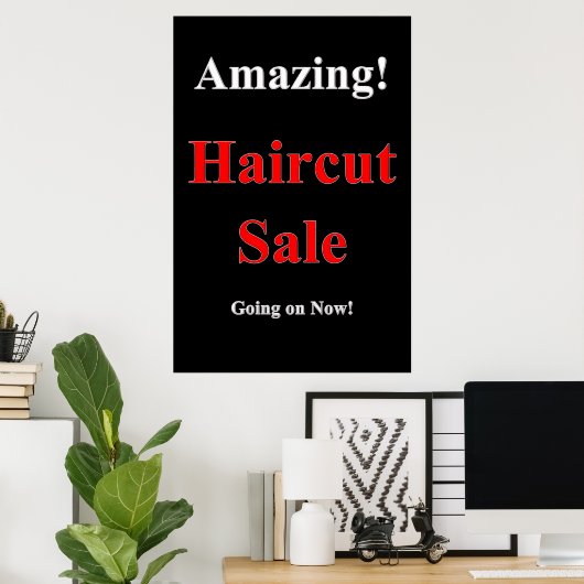 Amazing Haircut Sale Beauty Salon Poster (Thuiskantoor)