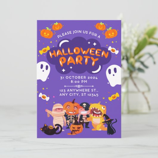 Amazing Halloween Party Inivitation Kaart (Staand voorkant)