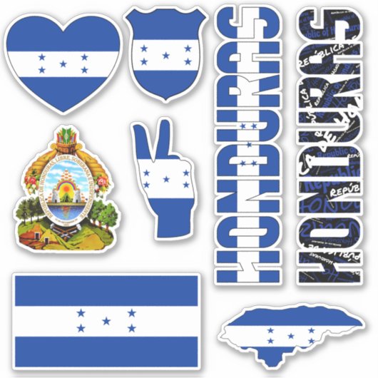 Amazing Honduras Shapes National Symbols Sticker (Voorkant)