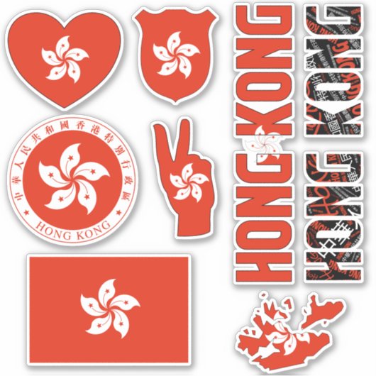 Amazing Hong Kong Shapes National Symbols Sticker (Voorkant)