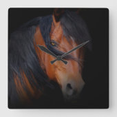 Amazing Horse Clock Vierkante Klok (Voorkant)