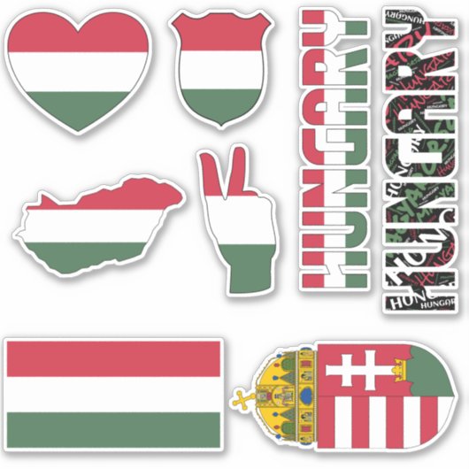 Amazing Hungary Shapes National Symbols Sticker (Voorkant)