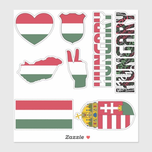 Amazing Hungary Shapes National Symbols Sticker (Vel)