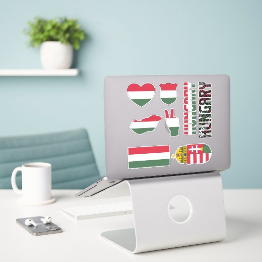 Amazing Hungary Shapes National Symbols Sticker (Laptop op bureau)