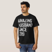 Amazing Husband Since 2019 3 Year Wedding Annivers T-shirt (Voorkant volledig)