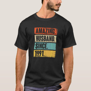Amazing Husband sinds 1991 31 bruiloftsanimatie T-shirt