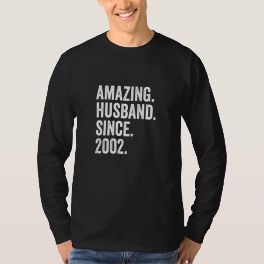 Amazing Husband sinds 2002 20th Wedding Anniversar T-shirt (Voorkant)