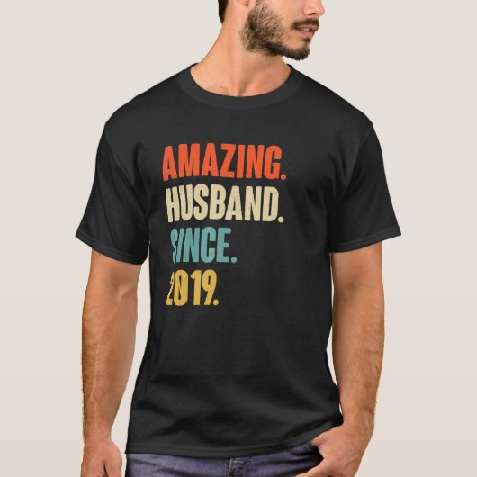  Amazing Husband sinds 2019 3 Wedding Anive T-shirt (Voorkant)