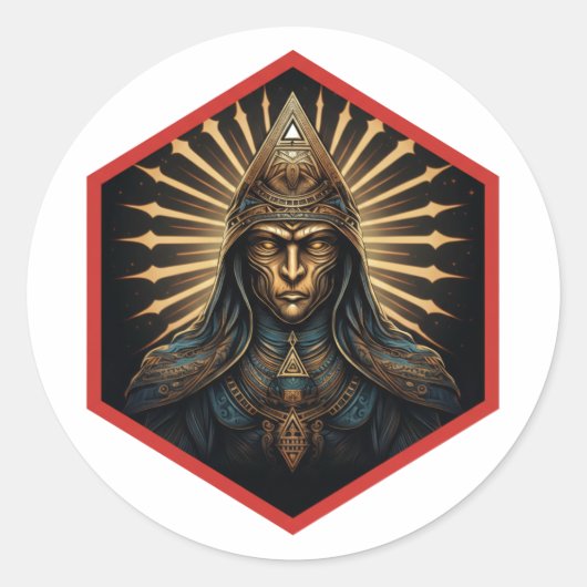 Amazing Illuminati Fantasy Portrait Ronde Sticker (Voorkant)