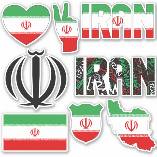Amazing Iran Shapes National Symbols Sticker (Voorkant)