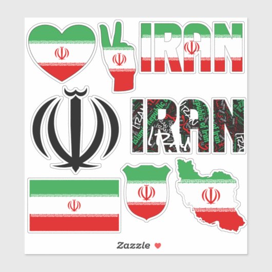Amazing Iran Shapes National Symbols Sticker (Vel)