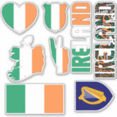 Amazing Ireland Shapes National Symbols Sticker (Voorkant)
