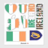 Amazing Ireland Shapes National Symbols Sticker (Vel)