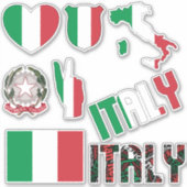 Amazing Italy Shapes National Symbols Sticker (Voorkant)