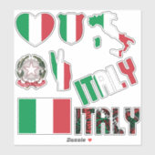 Amazing Italy Shapes National Symbols Sticker (Vel)