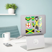 Amazing Jamaica Shapes National Symbols Sticker (Laptop op bureau)