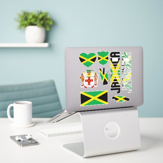 Amazing Jamaica Shapes National Symbols Sticker (Laptop op bureau)