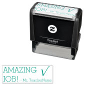"AMAZING JOB!" + Naam van aangepaste instructeur Zelfinktende Stempel (In situ)